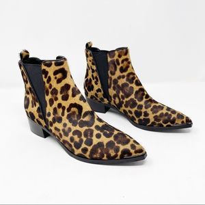 Marc Fisher Calf Hair Pointy Cheetah Ankle Booties